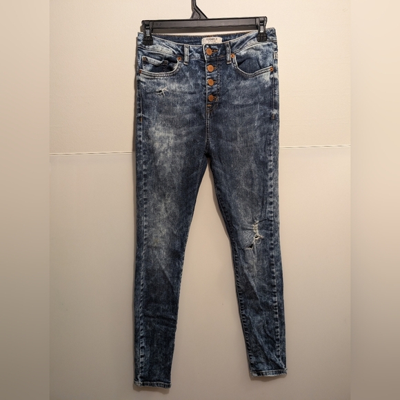 Forever 21 Stonewashed Skinny Jeans size 28 Women's Button Fly - Picture 1 of 6